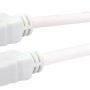 Weißes Schwaiger HDMI-Kabel (3 m) mit Ethernet-Anschluss und vergoldeten Kontakten.