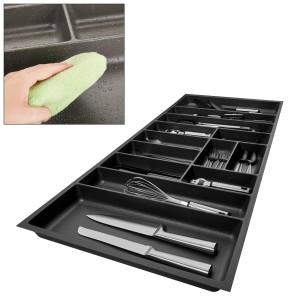 SOTECH ORGA-BOX-3 Besteckeinsätze Tiefe 473 mm Höhe 50,5 mm Anthrazit Schubladeneinsätze Breite 1091 mm