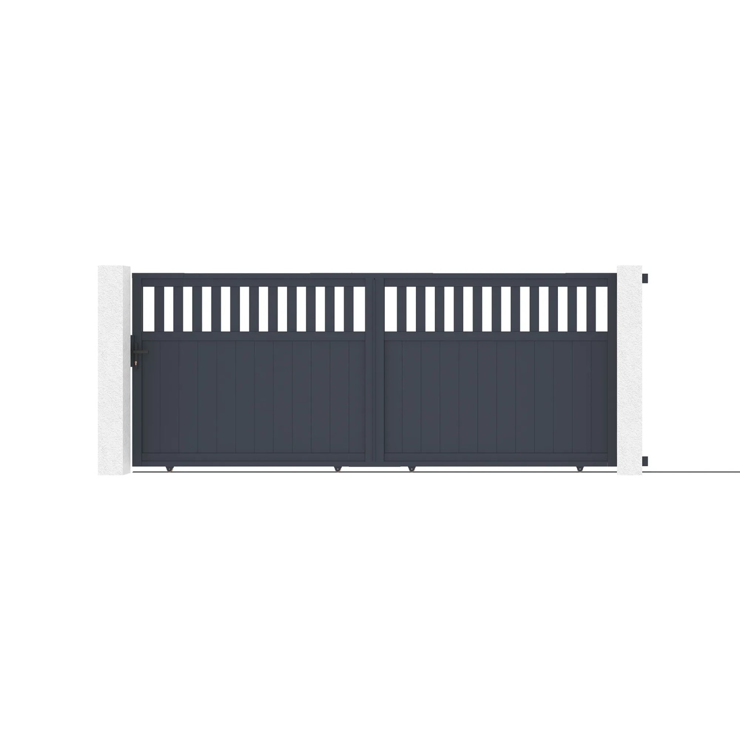 Casanoov Schiebetor Elektrisch Santis 400x160cm Aluminium Grau & Schiebetorantrieb Tanker C600