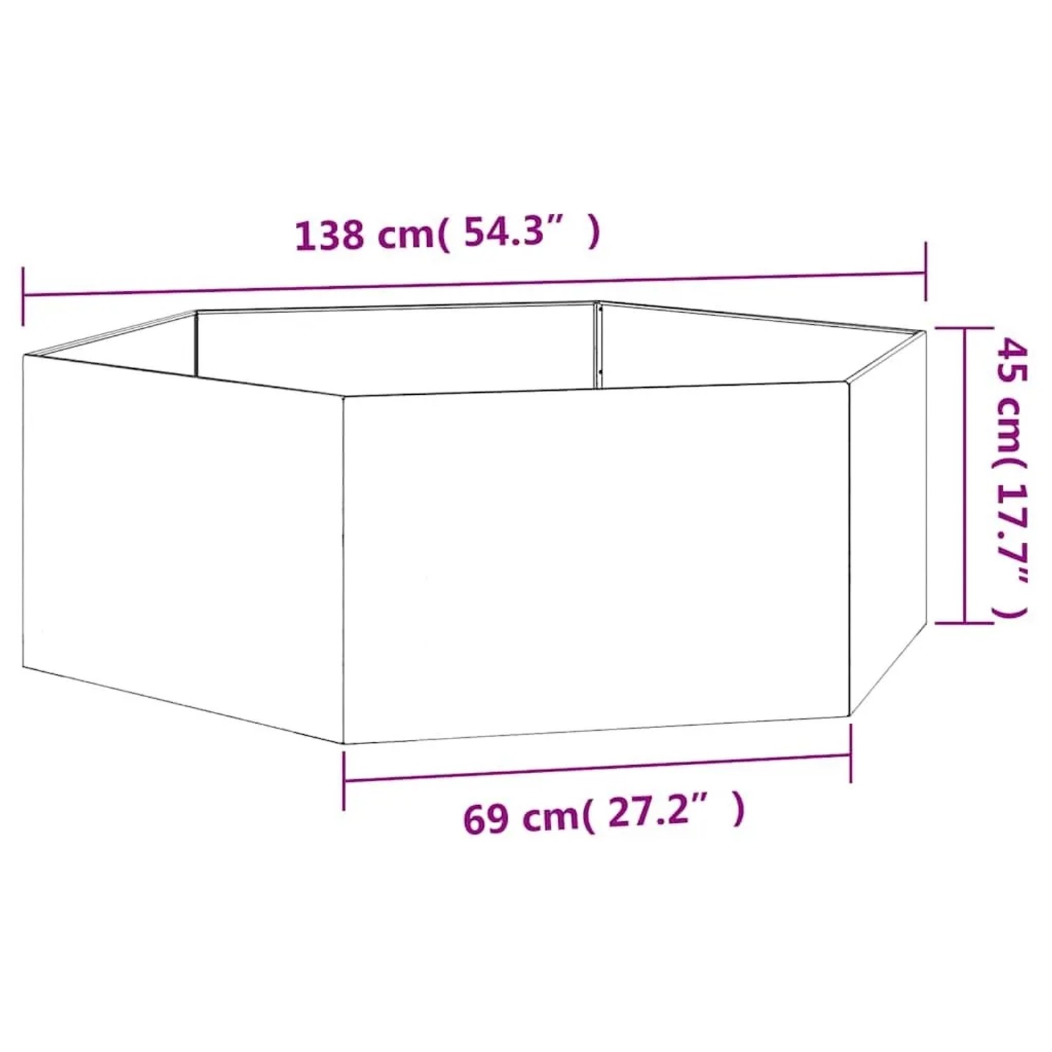 vidaXL Pflanzkübel Rostig 138x120x45 cm Cortenstahl 823677_11