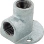 Temperguss Fitting 18,6 mm mit Wandscheibe zur Rohrmontage.