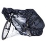 Schwarze, wasserdichte CCLIFE Fahrradabdeckung aus Oxford-Gewebe schützt ein Rennrad. Mit Schlossöse.