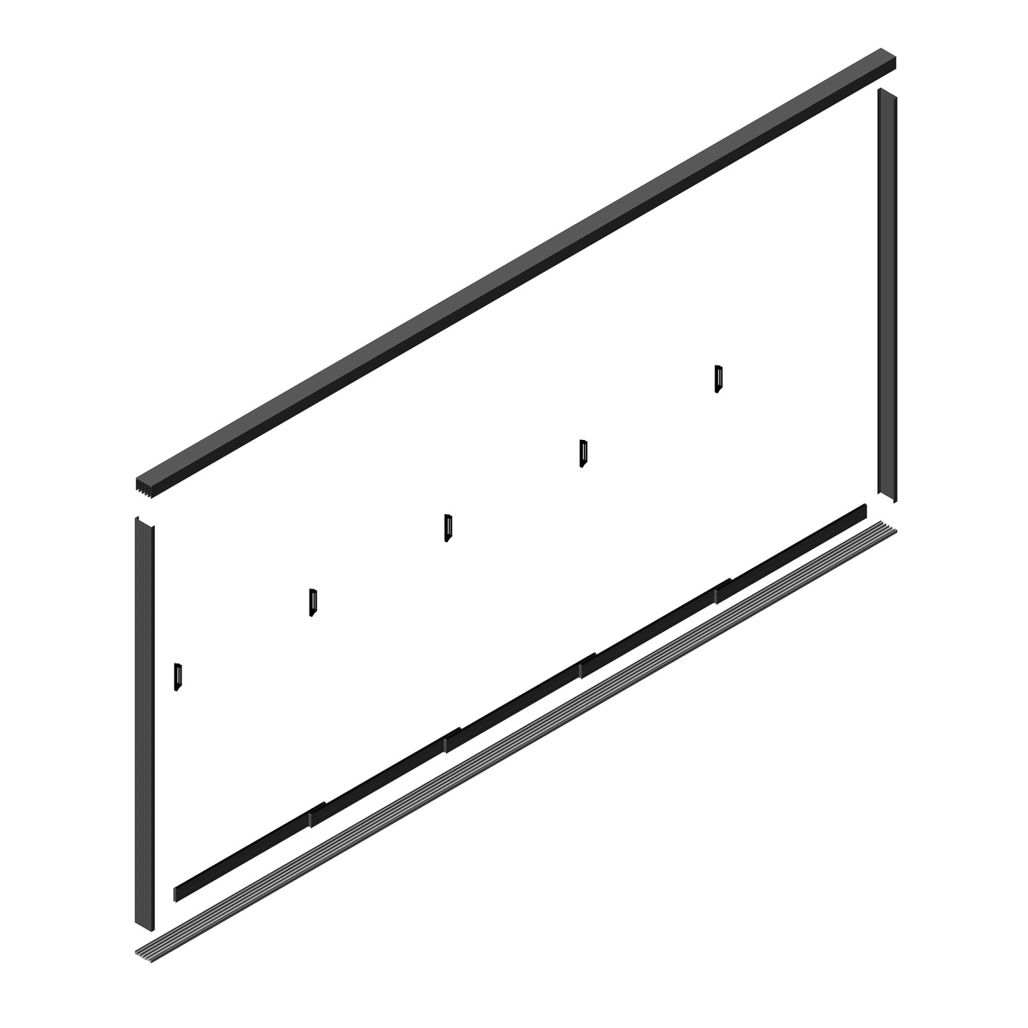 DreamGarden Glasschiebewand 4,9 x 2,2 Meter 5-türig Glas Klar Anthrazit günstig online kaufen