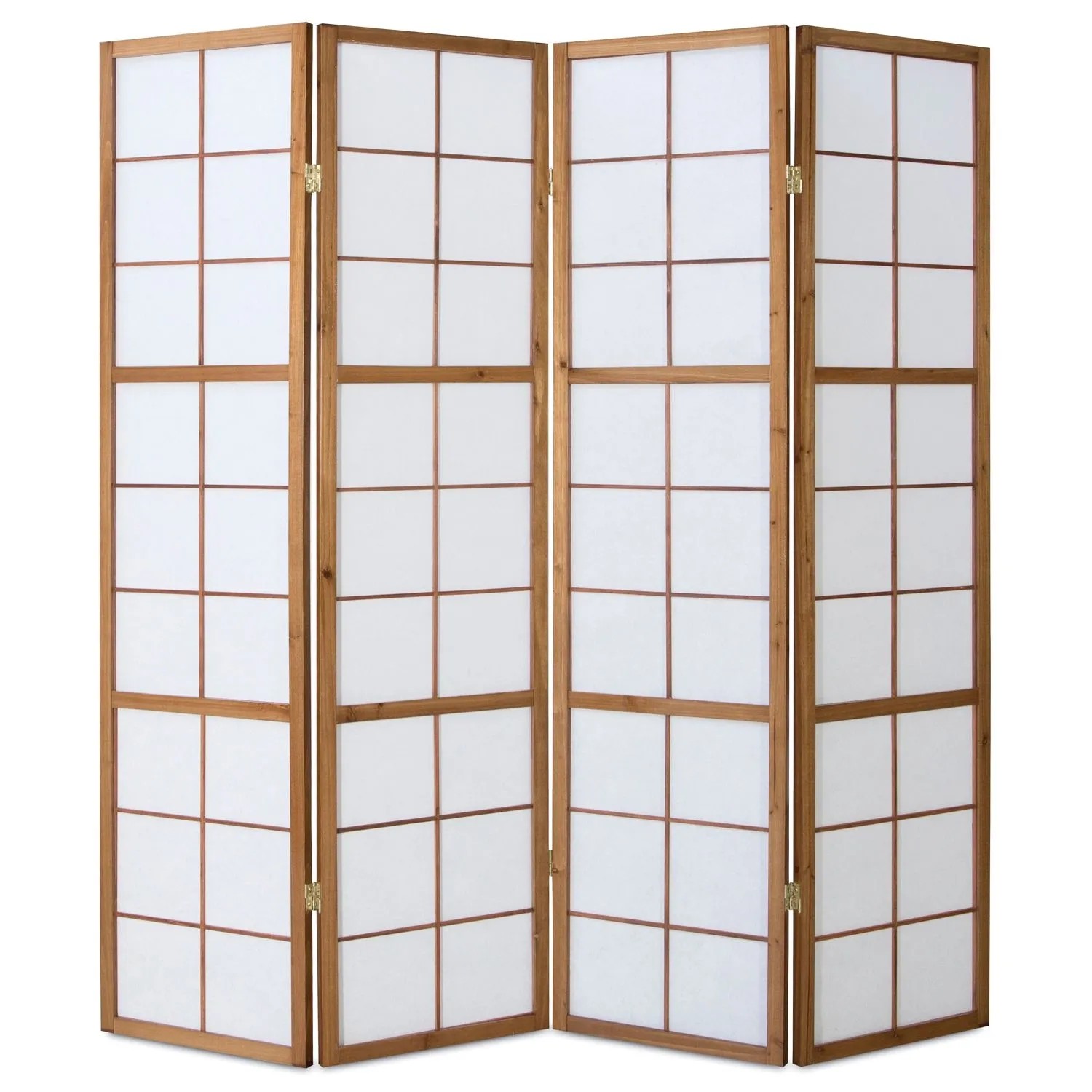 Homestyle4u 4-tlg. Paravent Shoji in Braun 176x175 cm 168