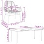 vidaXL 9-teiliges Garten-Esszimmerset aus Rattan mit Maßen von Tisch und Stuhl.