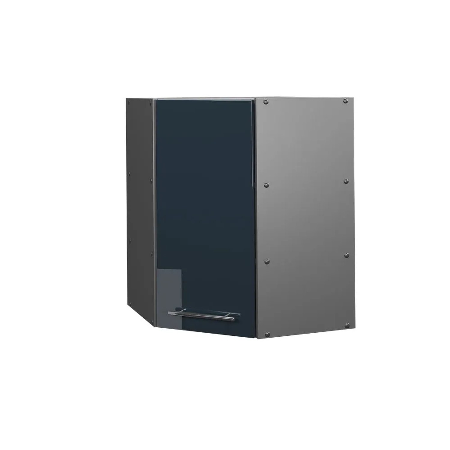 Vicco Eckhängeschrank Fame-Line Küchen-Eckschrank DunkelBlau Hochglanz Anthrazit 57 cm