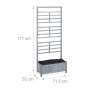 Relaxdays Pflanzkasten mit Spalierwand Tannenholz Metall Kunststoff Grau Rankhilfe Sichtschutz 171 cm x 71,5 cm x 32 cm 6 kg_4