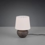 Reality Tischlampe Lou, braun-beige, mit Stoffschirm. Design-Tischleuchte für gemütliches Licht.