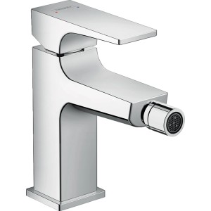 Hansgrohe Metropol Bidetarmatur mit Hebel und Push-Open Ablaufgarnitur, Chrom.