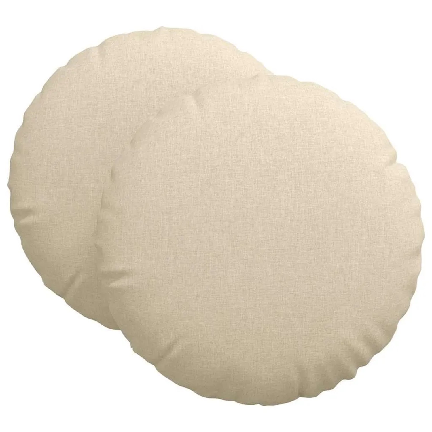 vidaXL Sitzkissen 2 Stk Creme Ø60 x 21 cm Stoff 42014201 günstig online kaufen