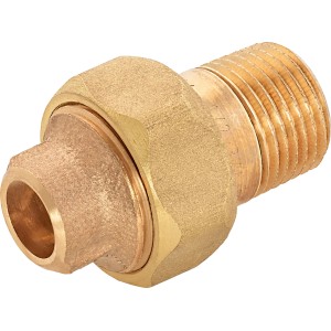 Löt-Verschraubung aus Rotguss, 12 mm x 21 mm (R 1/2), für Kupferrohre.