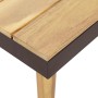 Detailansicht: Tischplatte aus Akazienholz mit Stahlrahmen vom vidaXL Garten-Lounge-Set.
