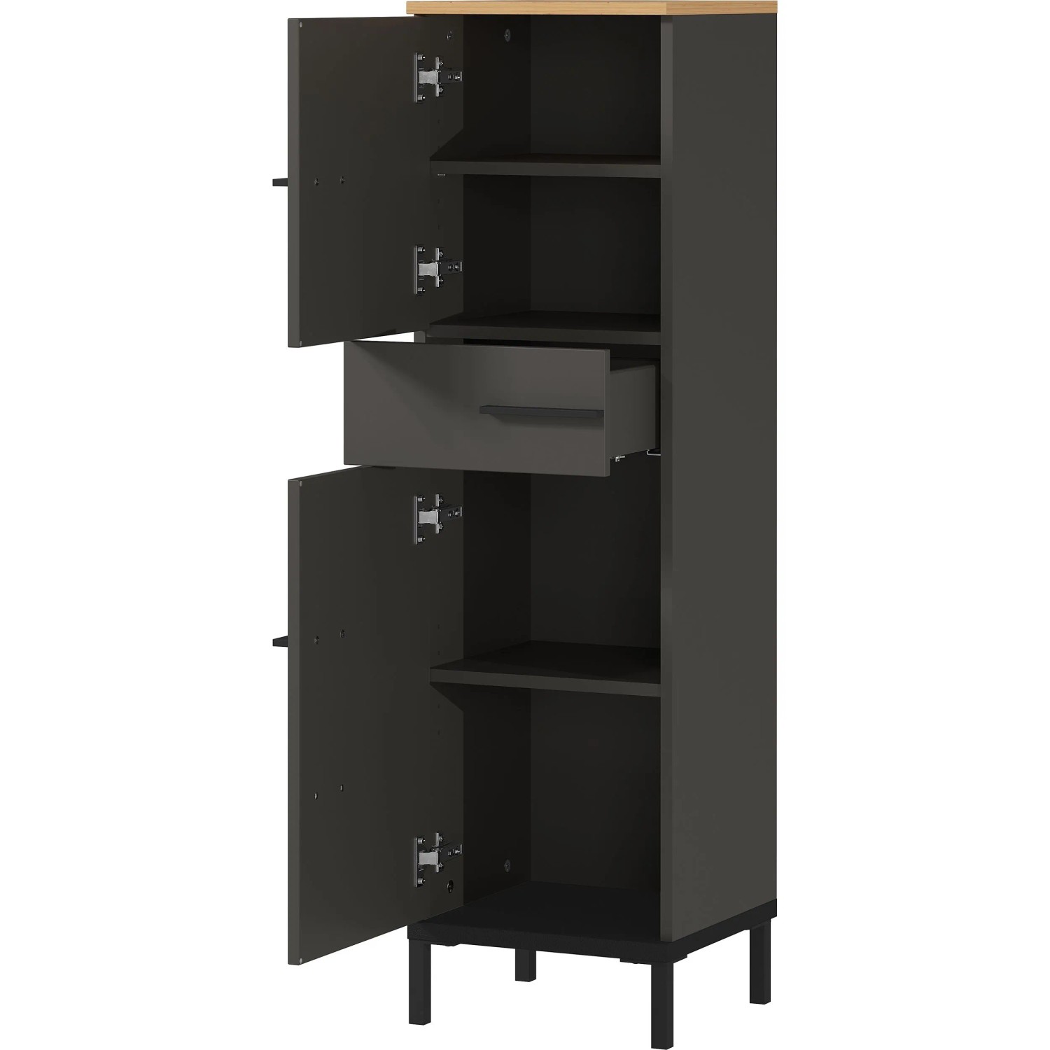 Germania Mediumschrank GW-YONKERS Graphit Navarra-Eiche 34 cm x 123 cm x 34 cm