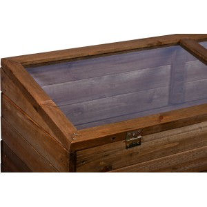 Dunkelbrauner Dobar Frühbeet-Aufsatz aus FSC®-Holz für Hochbeet.
