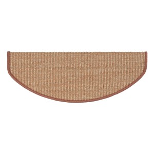 Halbrunde, selbstklebende Karat Stufenmatte aus Sisal in Apricot (23,5x65cm) für Treppen.