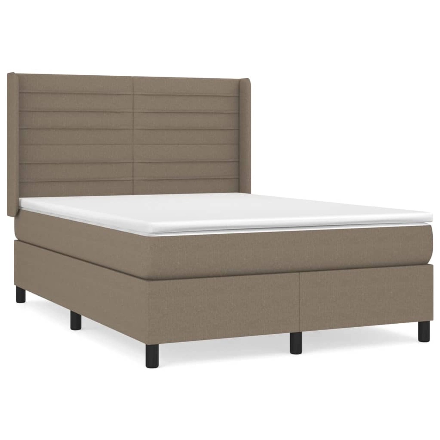 vidaXL Boxspringbett mit Matratze Taupe 140x200 cm Stoff1468285 günstig online kaufen