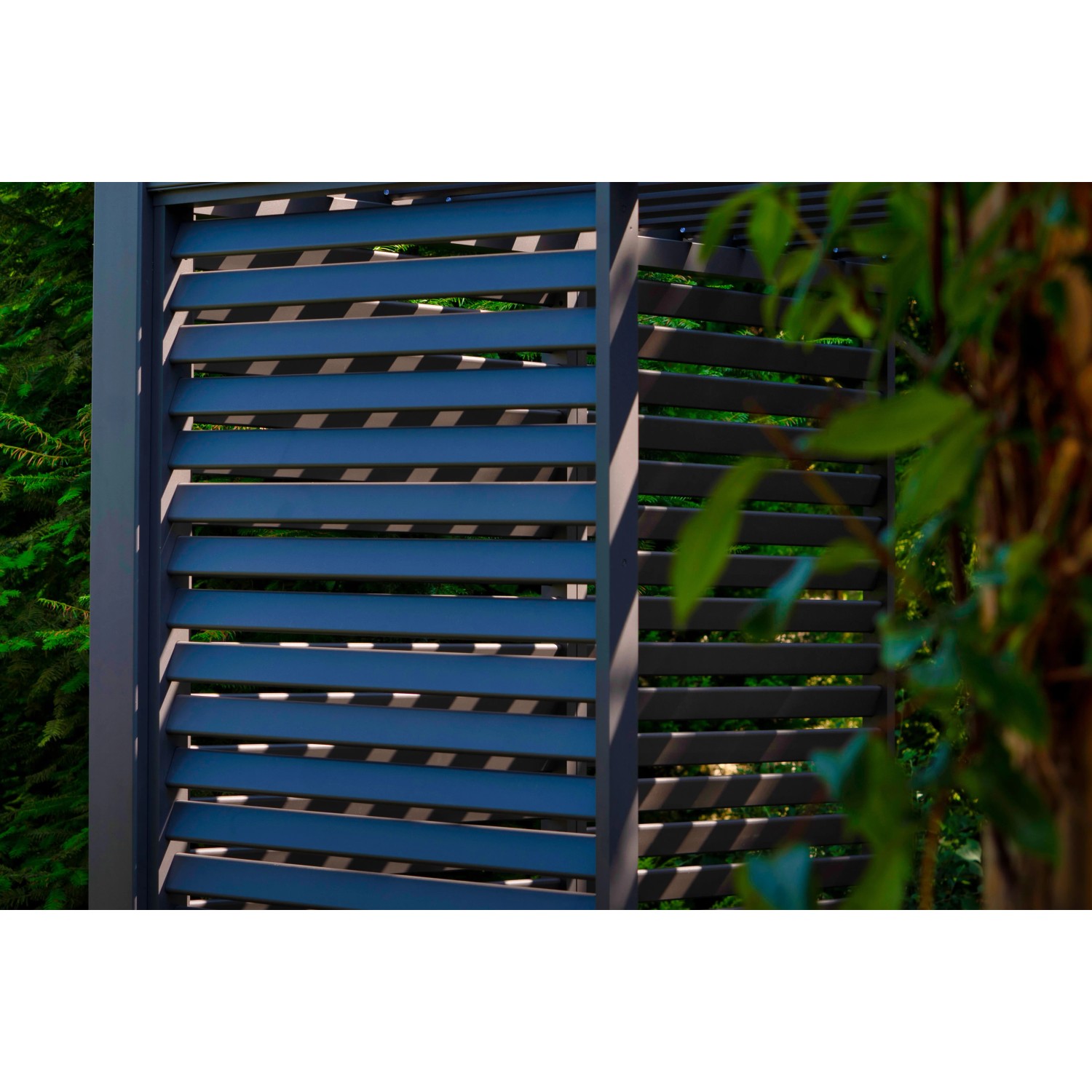 Lamellenwand Mirador, 93 cm, Anthrazit, für Terrassenüberdachung. Sichtschutz und Windschutz für Pergola.