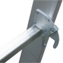 Detailaufnahme Krause Mehrzweckleiter Stabilo: Sprosse, Holmverbindung und Sperrhebel.