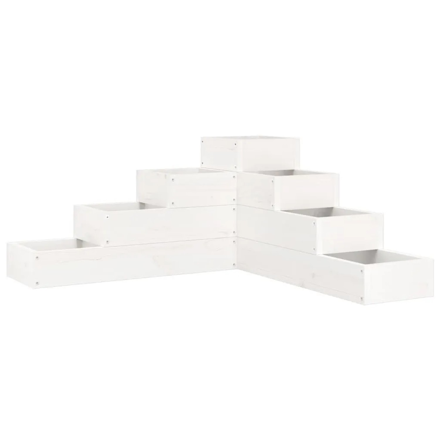 vidaXL Pflanzentreppe 4 Stufen 80,5x79x36 cm Weiß Massivholz Kiefer 825318