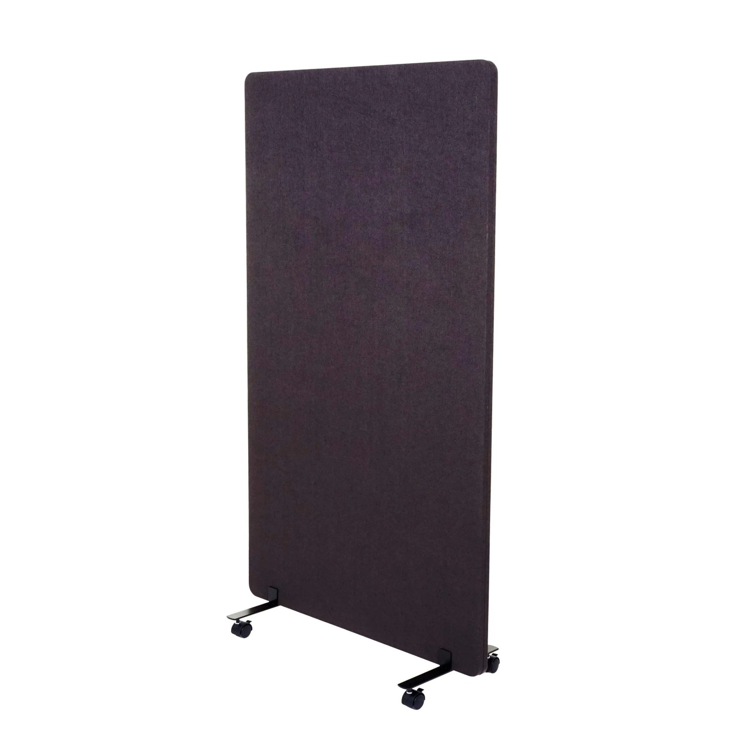 MCW Akustik-Trennwand G77 Doppelwandig Rollbar Textil 147x80cm Braun-Grau
