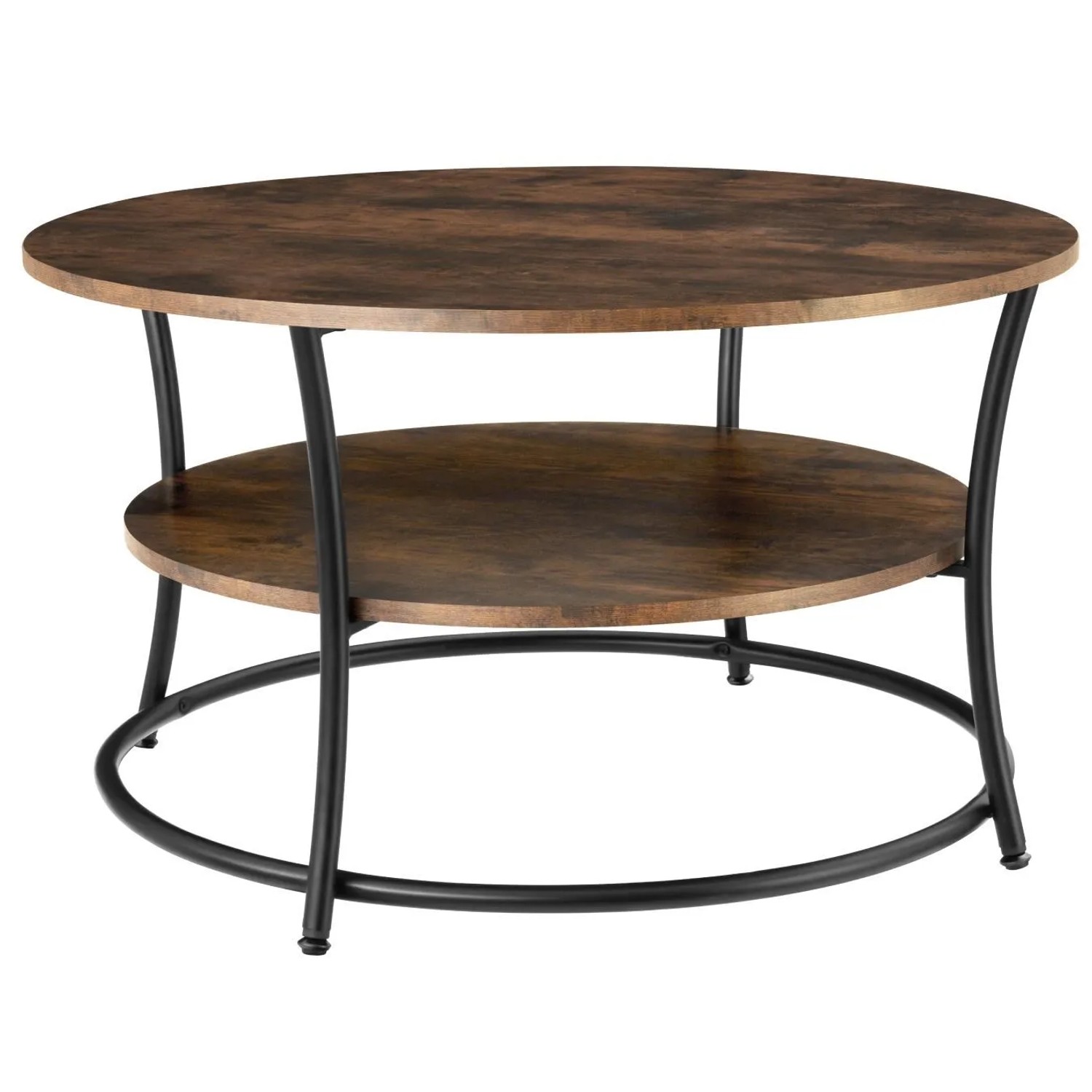 Tectake Couchtisch Cromford Industrial Style Holz und Stahl  80 x 80 x 46 cm Industrial Holz Dunkel  Rustikal