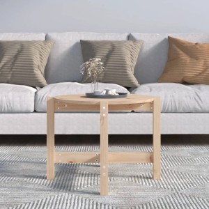 Runder vidaXL Couchtisch aus Kiefernholz, 62,5x45 cm, im Wohnzimmer.
