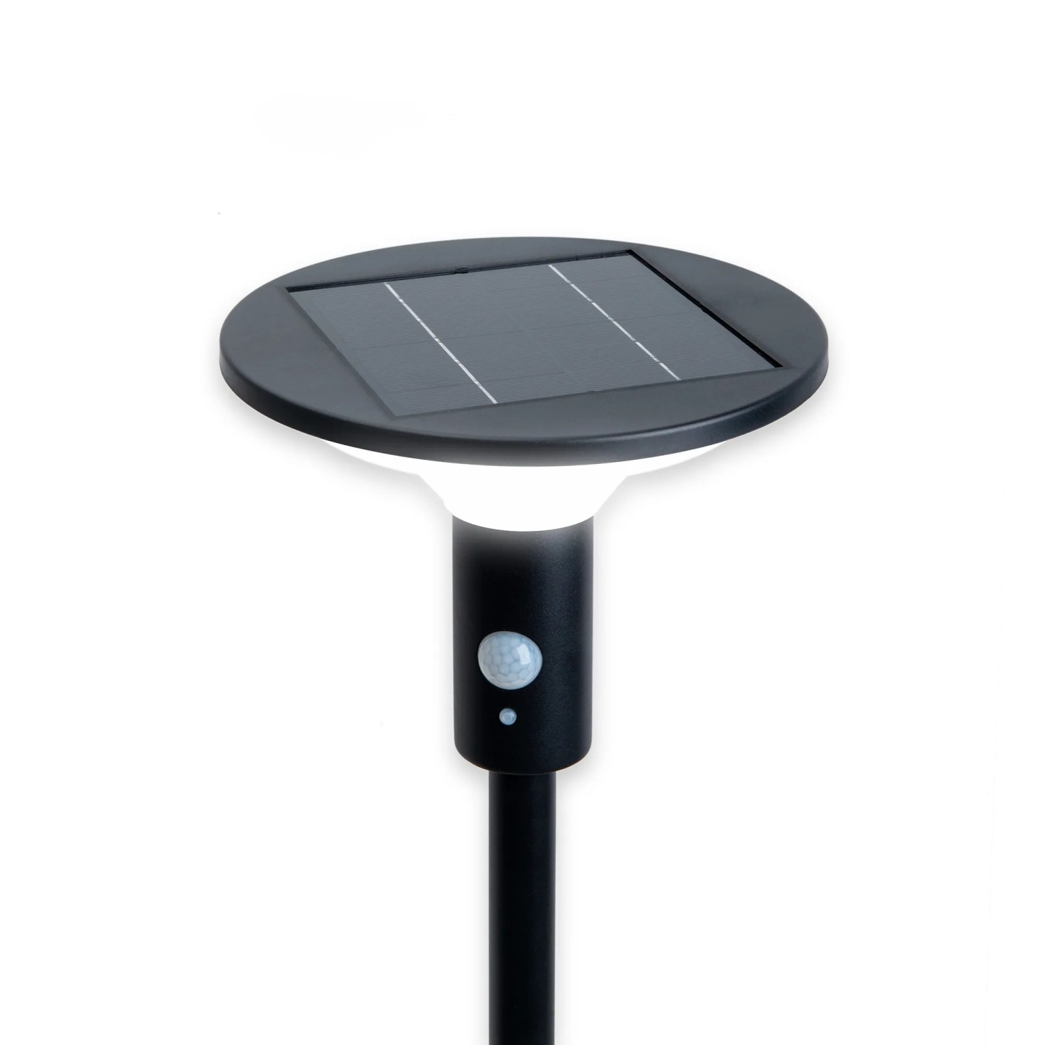 Schwarze LED Solar Stehleuchte Nora, 139cm hoch, für den Garten oder die Terrasse.