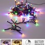 Lichterkette mit bunten LEDs, batteriebetrieben und mit Timerfunktion.