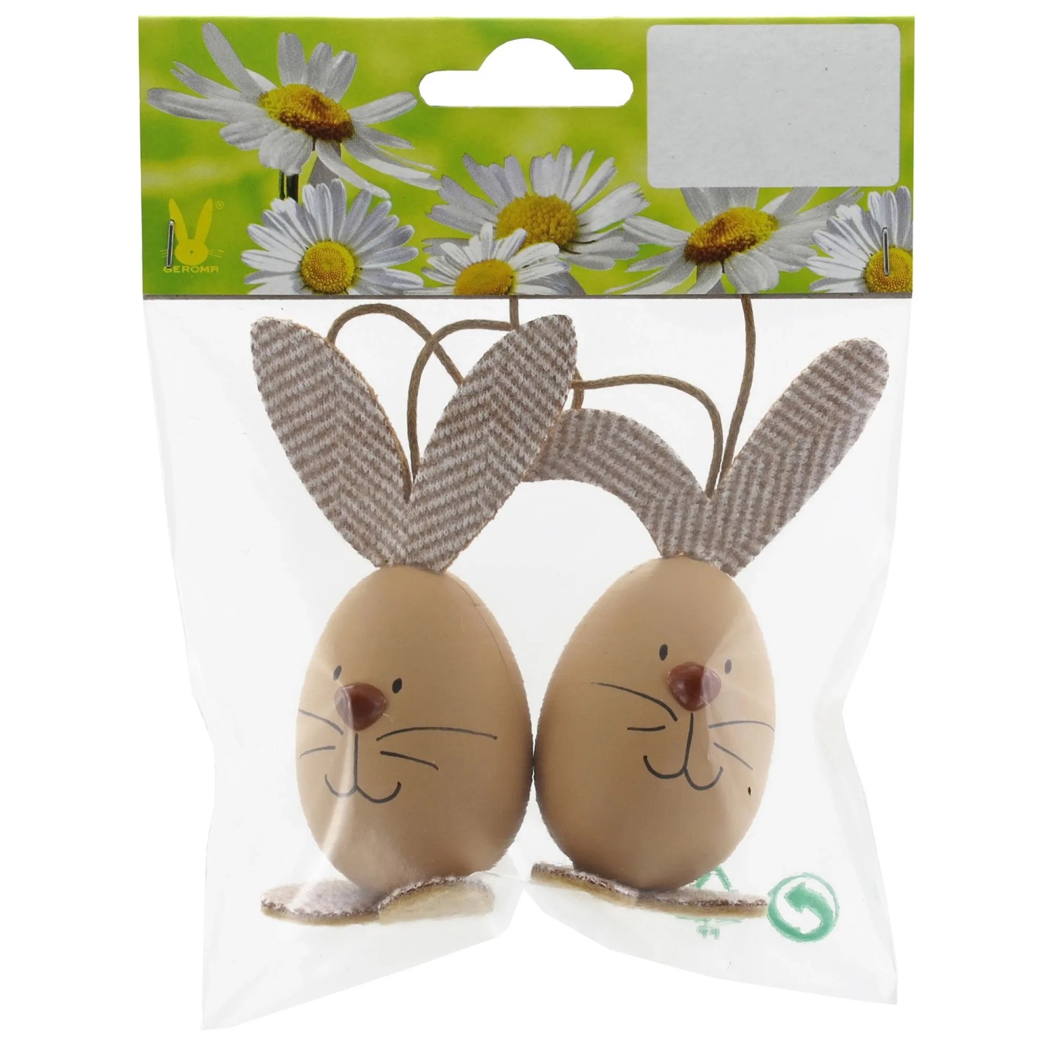Osterdeko Hasen aus Kunststoff 9 cm Hellbraun 2 Stück