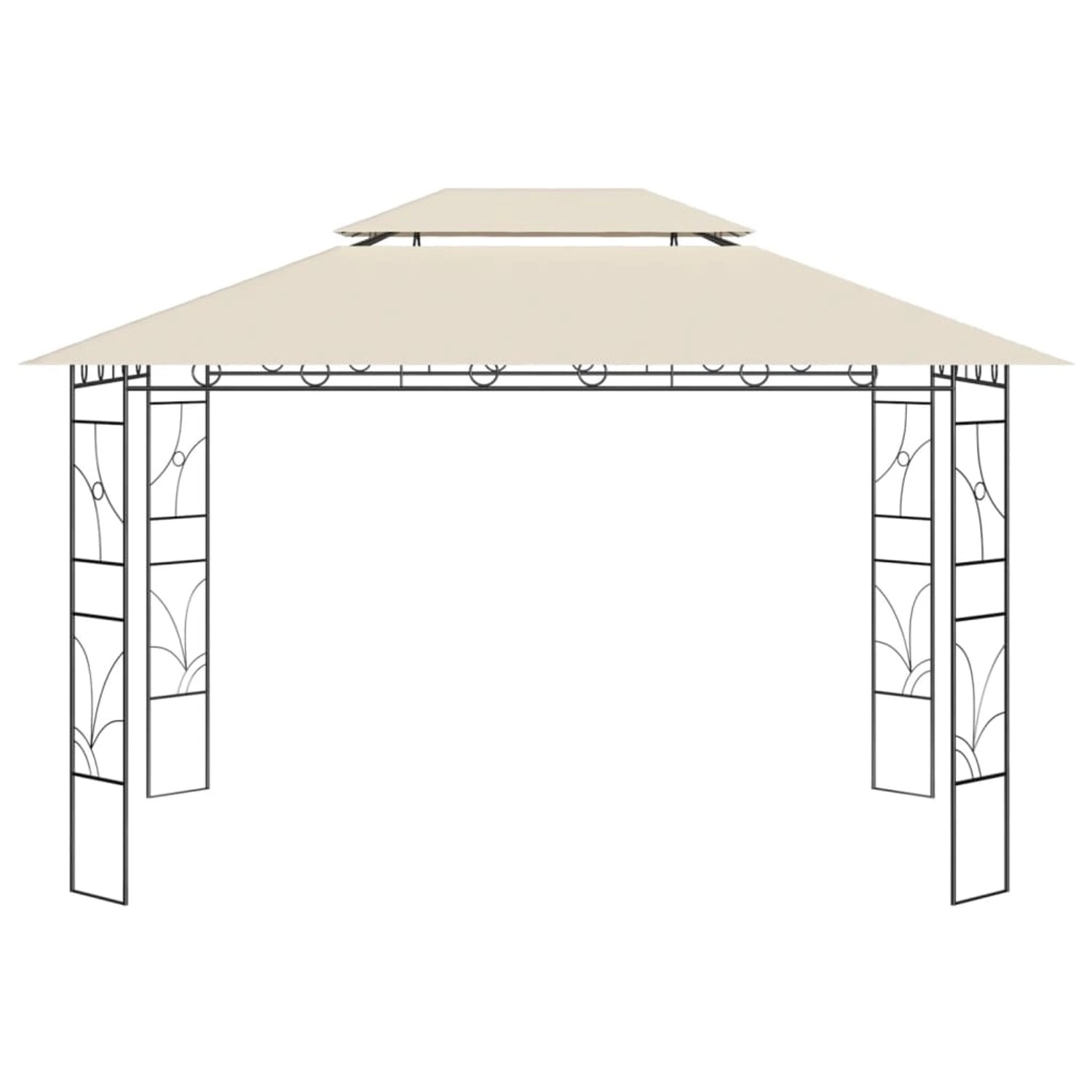 vidaXL Pavillon 4x3x2,7 m Creme 160 g/m2