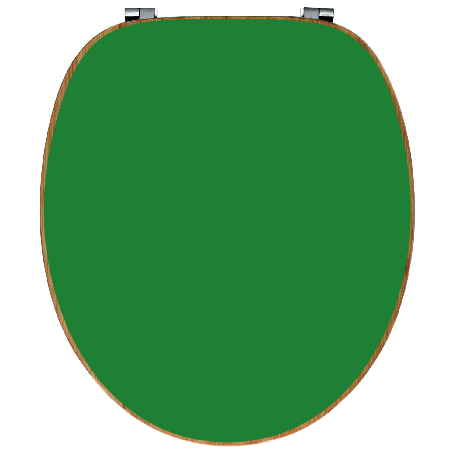 Banjado WC-Sitz aus Bambus mit grünem Motiv. Toilettendeckel aus Holz mit Universal Scharnieren.