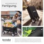 Tectake Bollerwagen Leon Faltbar Mit Bremsen und Gummierten Kunststoffrädern 91 x 53 50 x 101 cm Schwarz_8