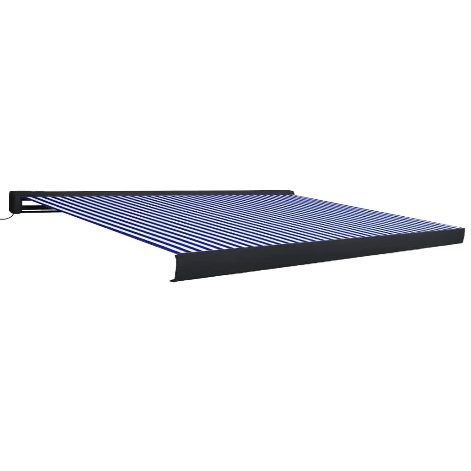 vidaXL Kassettenmarkise mit Motor 450x300 cm Blau und Weiß 3052692