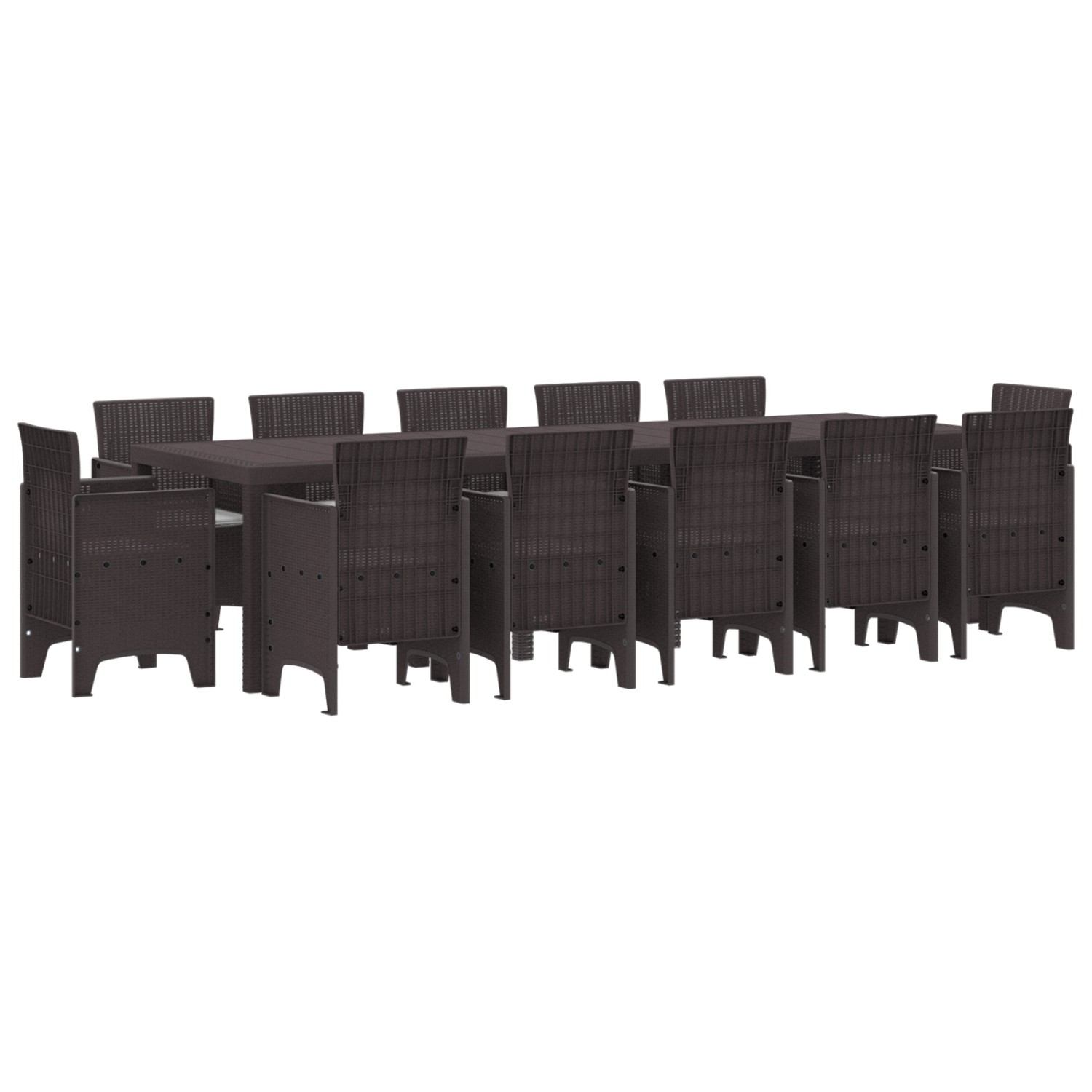 vidaXL 13-Teiliges Garten Esszimmer Set mit Kissen – Braunes Poly Rattan 33 günstig online kaufen
