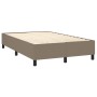 Boxspringbett Taupe 120x200 cm mit Lattenrost und schwarzen Füßen.