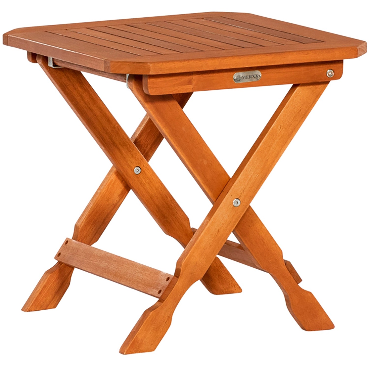 Merxx Klapptisch aus Eukalyptusholz, Teil des 3-teiligen Sonnenliegen Sets.