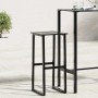 Schwarzer vidaXL Barhocker aus pulverbeschichtetem Stahl, 2er Set für Garten oder Terrasse.