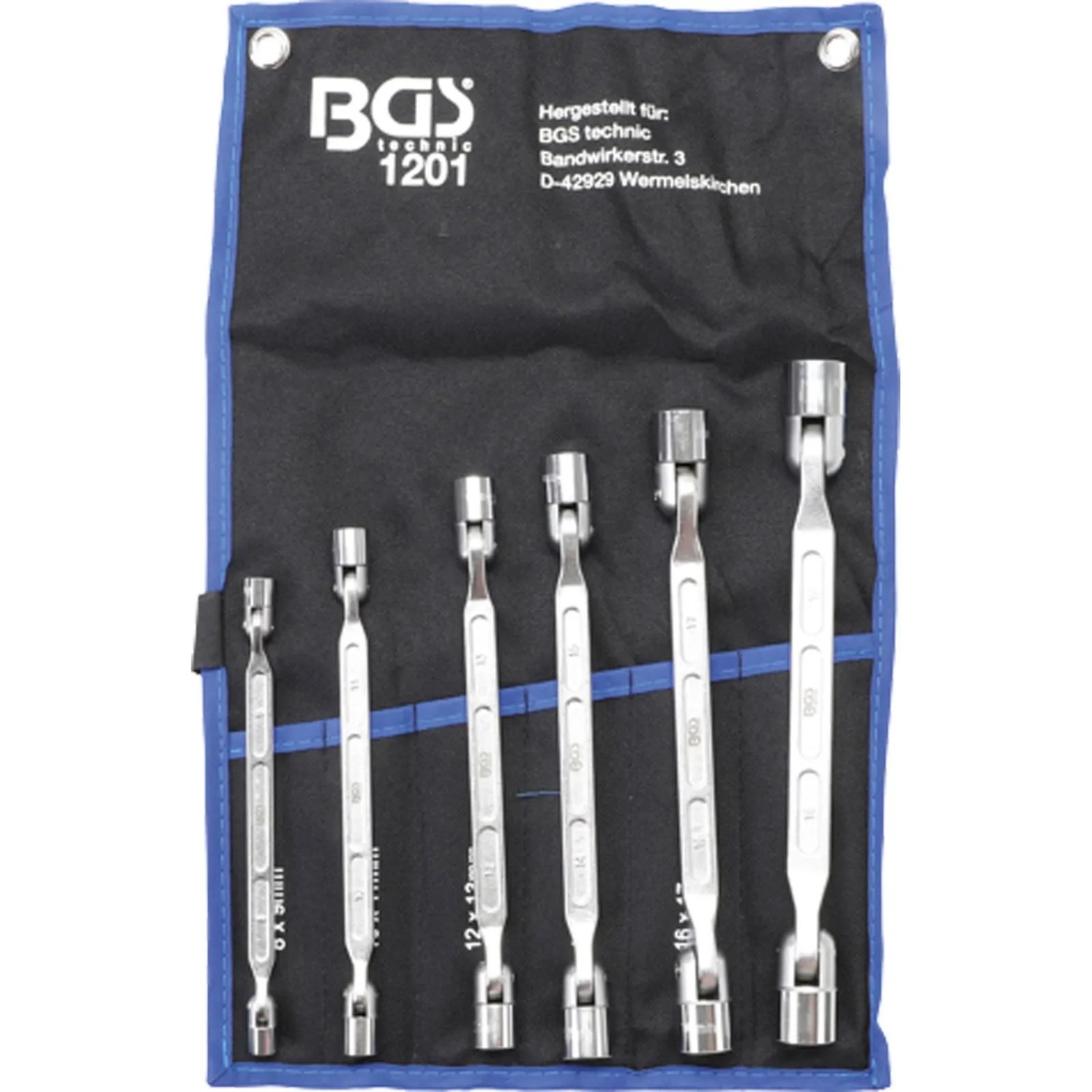 BGS Doppel Ringschlüssel Satz Mit Flexiblen Köpfen 6Tlg  1201