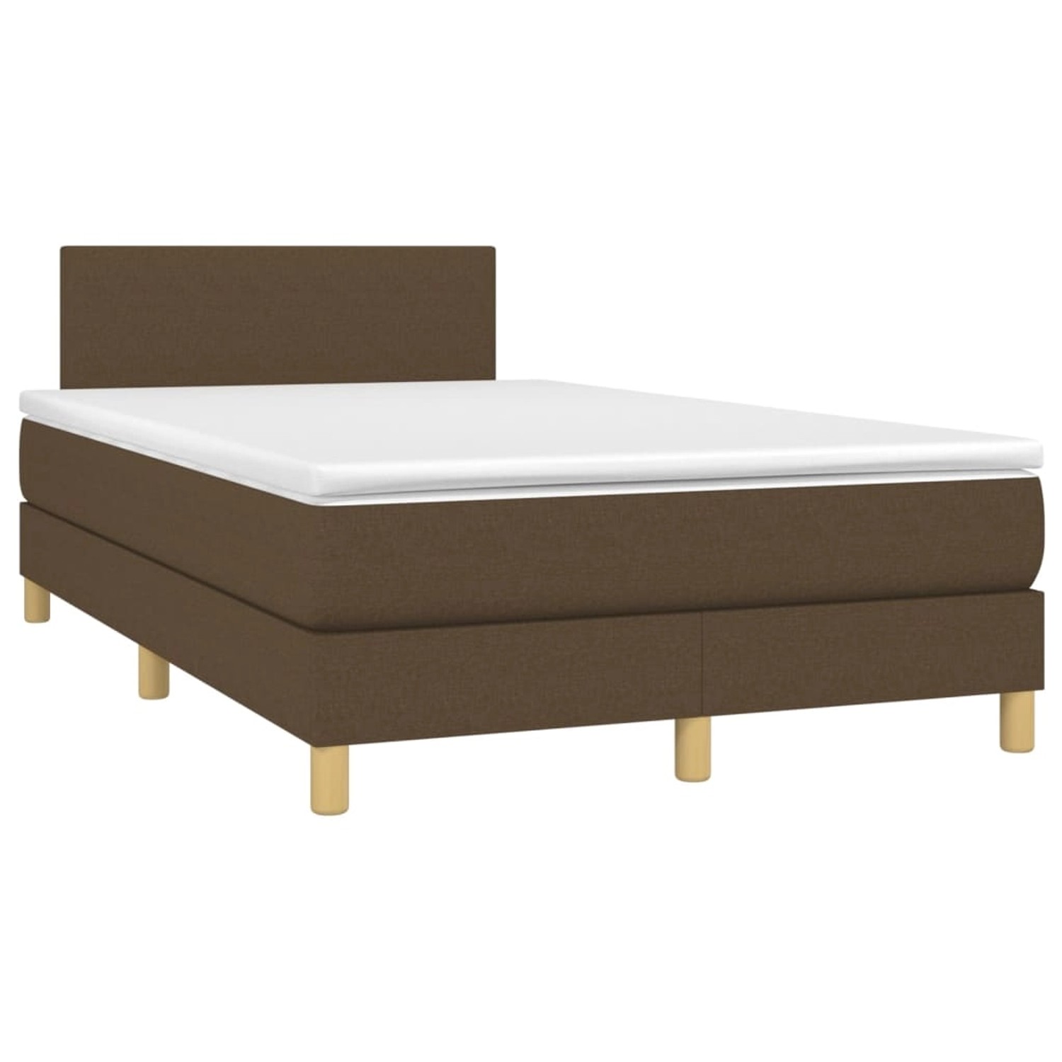 vidaXL Boxspringbett mit Matratze & LED Dunkelbraun 120x200 cm Stoff 313354 günstig online kaufen