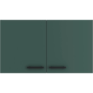 OPTIFIT Verona405 Küchen-Hängeschrank, 100 cm, steingrün mit schwarzen Griffen.