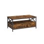 Vasagle Couchtisch braun-schwarz, 100x55x45cm, mit Stauraum und zwei Schubladen.