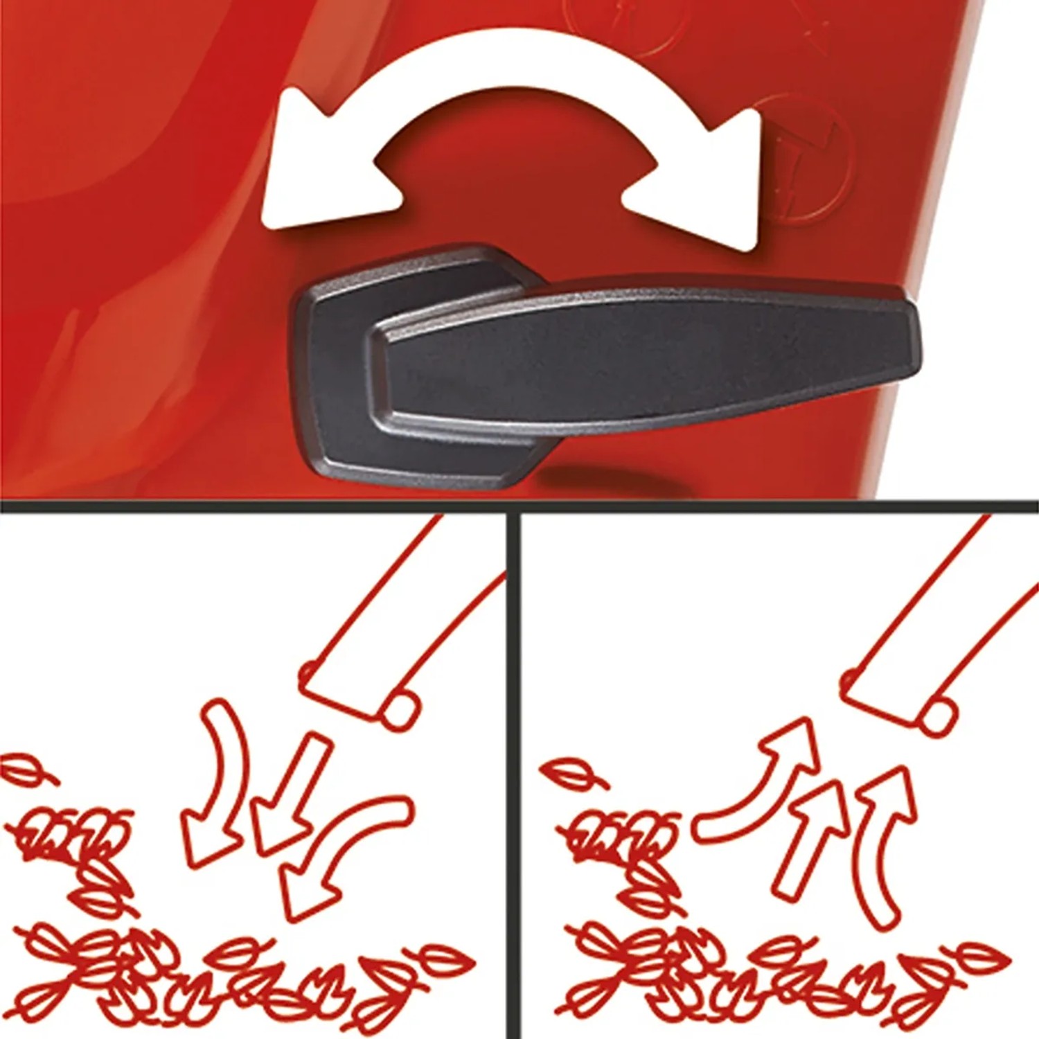 Einhell GC-EL 3024 E Elektro-Laubsauger und -bläser: Detailaufnahme der Saug- und Blasfunktion mit Schalter.