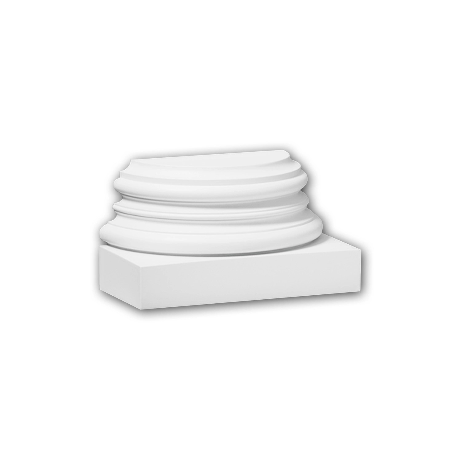 PROFHOME 117900 Halbsäulen Sockel Säule Zierelement Stuckdekor 21,5 cm x 12,0 cm x 10,3 cm Weiß