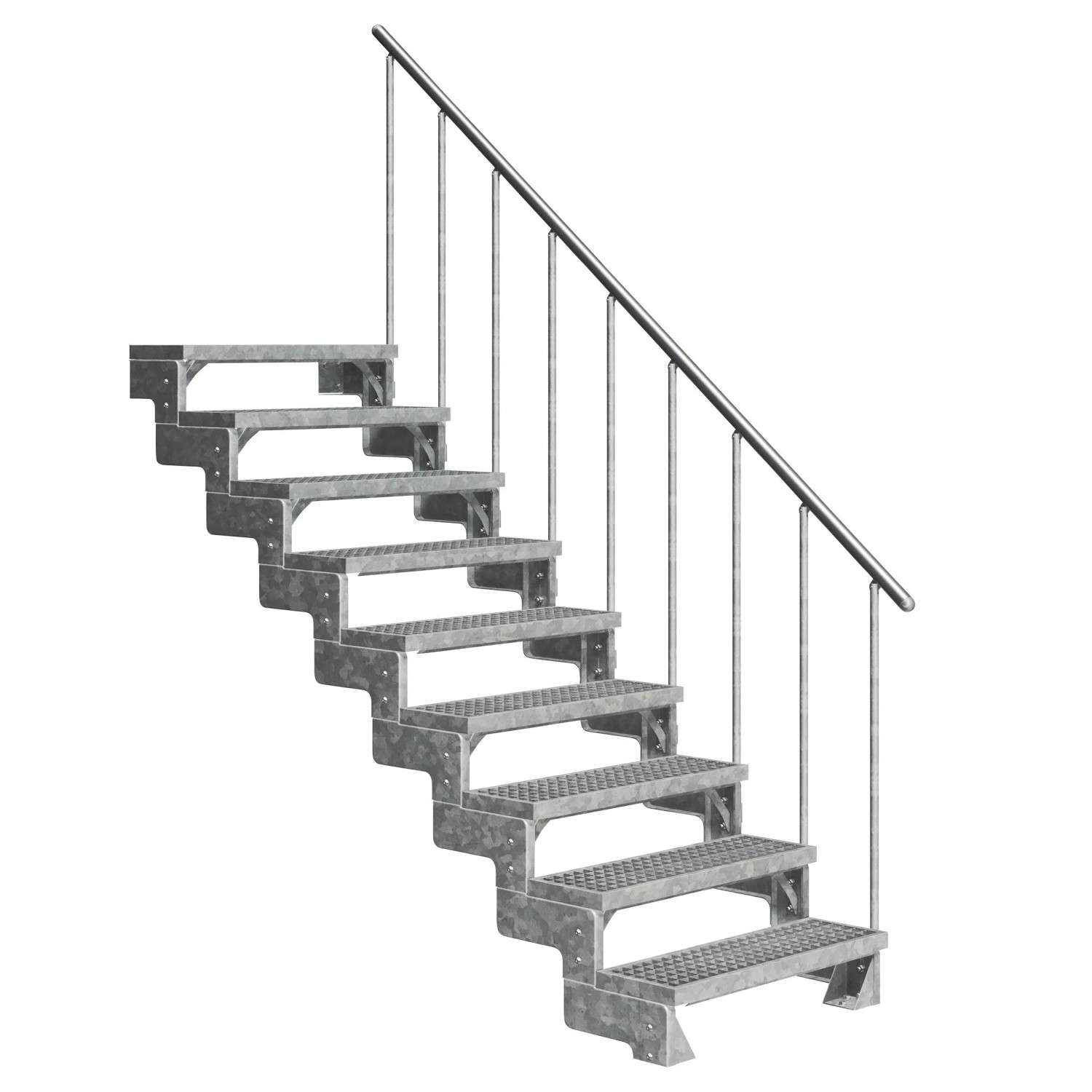 Dolle Außentreppe Gardentop 9 Gitterroststufen 80 cm + Alu-Geländer günstig online kaufen