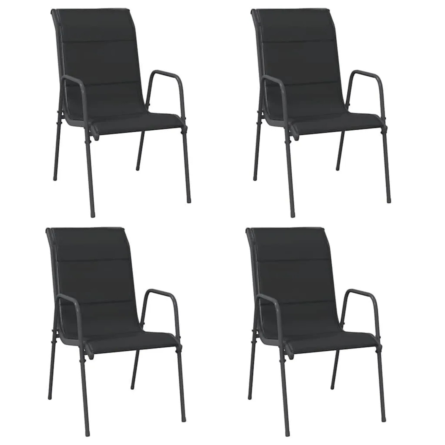 Furnicato Gartenstühle 4 Stk Stahl Und Textilene Schwarz
