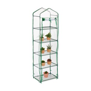 Relaxdays Balkongewächshaus PVC Transparent Grün 193 cm x 58 cm x 36 cm 3,2 kg