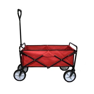 Monstershop Faltbarer Gartenwagen in Rot, ideal für Camping und Gartengeräte bis 70kg.