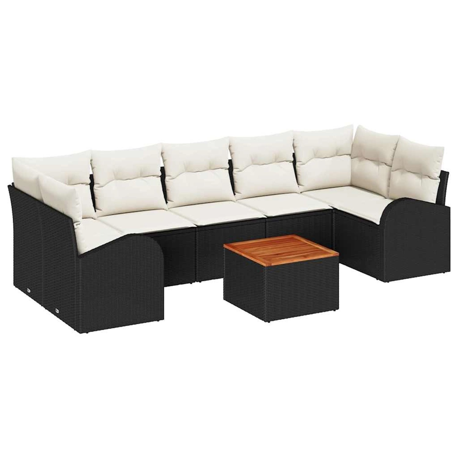 vidaXL Garten-Sofa-Set 8-Tlg Schwarz Weiß 3356213 günstig online kaufen