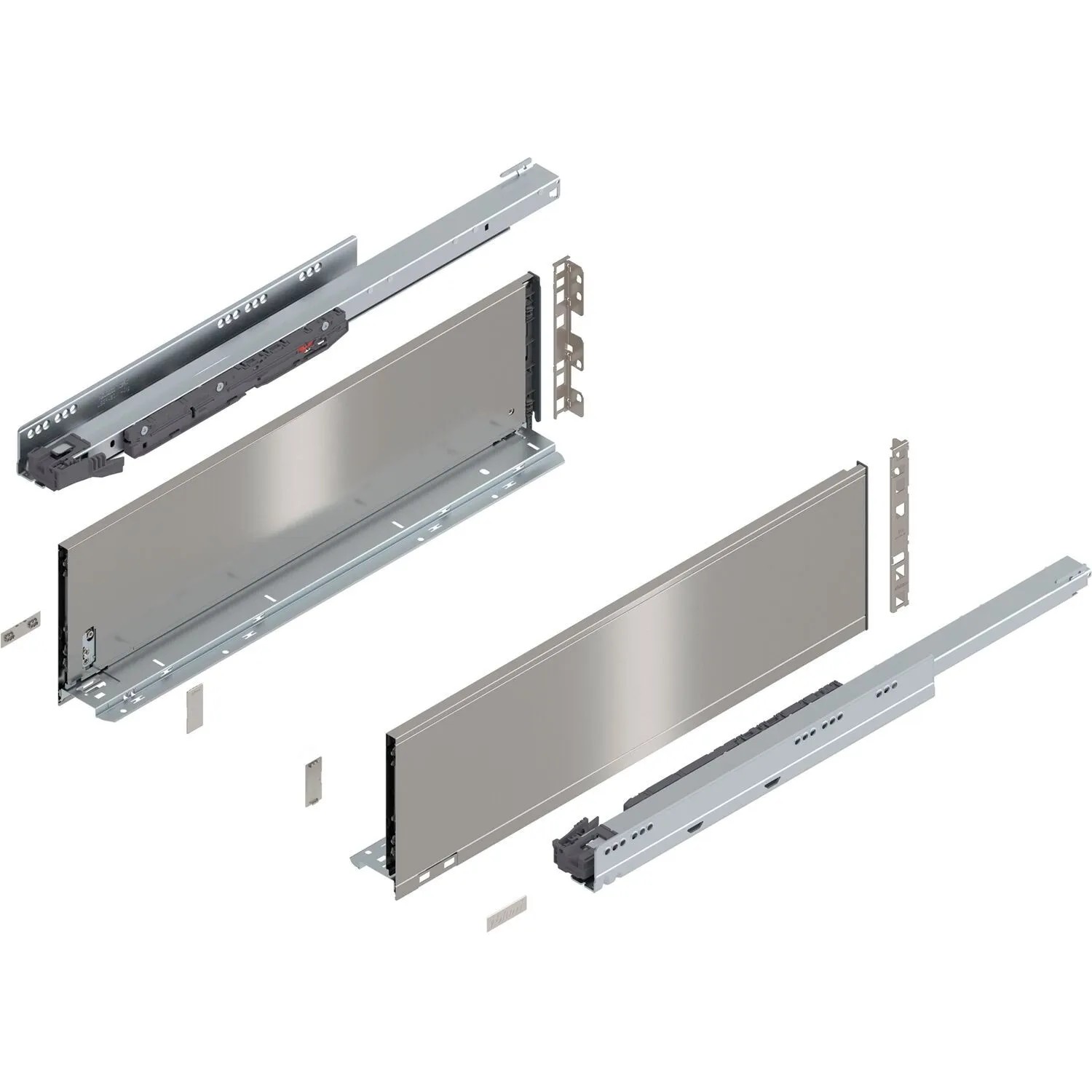 Blum Legrabox Pure Set Höhe C Tip-On Vollauszug 600 mm 40 kg Inox 1 Paar