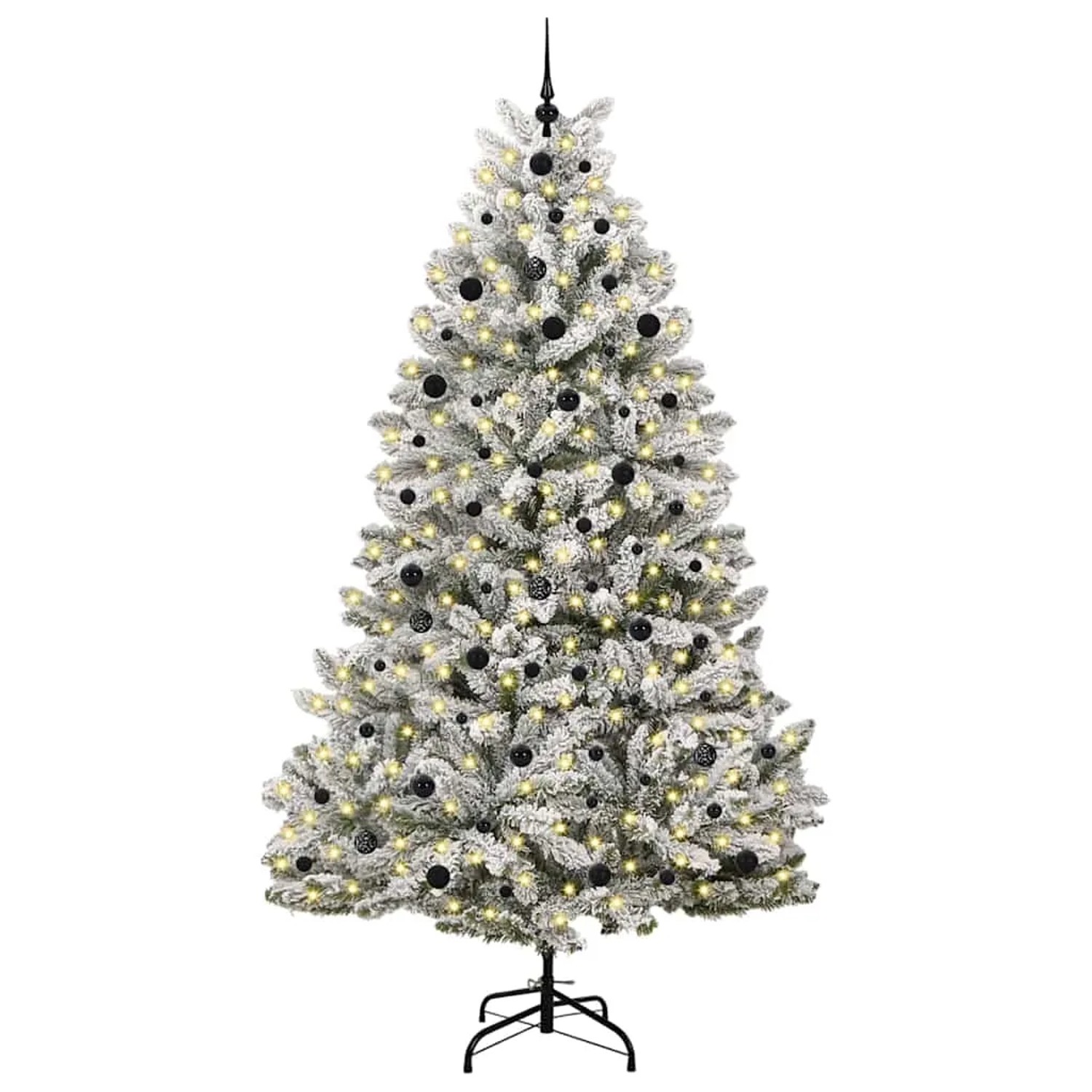 vidaXL Künstlicher Weihnachtsbaum Grün und Weiß 240 cm PVC und Metall 3395767